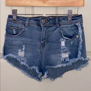Ripped Jean Shorts, Size 3, frayed hem